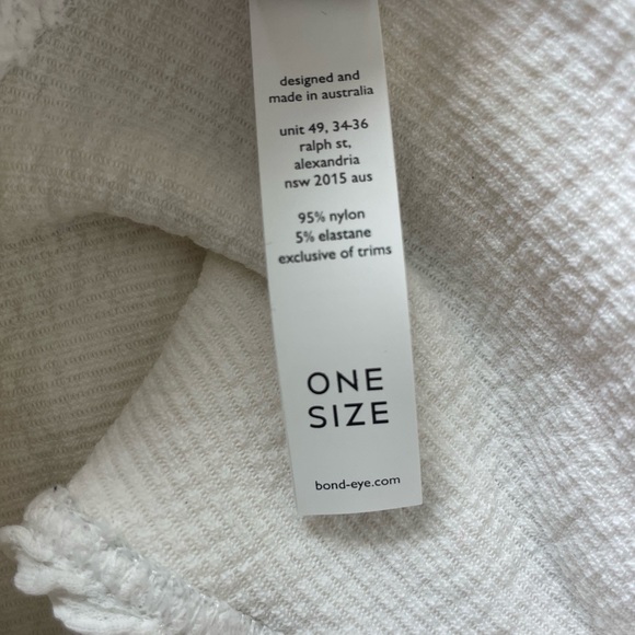 Bone Eye Crinkle One Piece Bathing Suit White - Picture 10 of 10